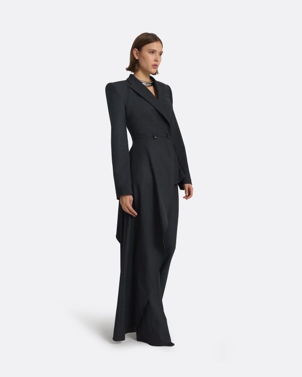 Elorena Charcoal Wool Jacket - Image 4
