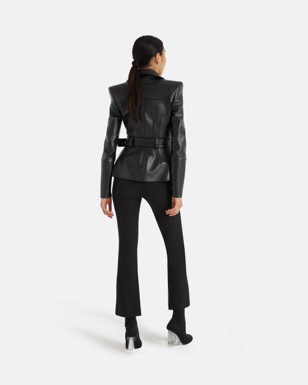 Euphemie Black Vegan Leather Jacket - Image 2