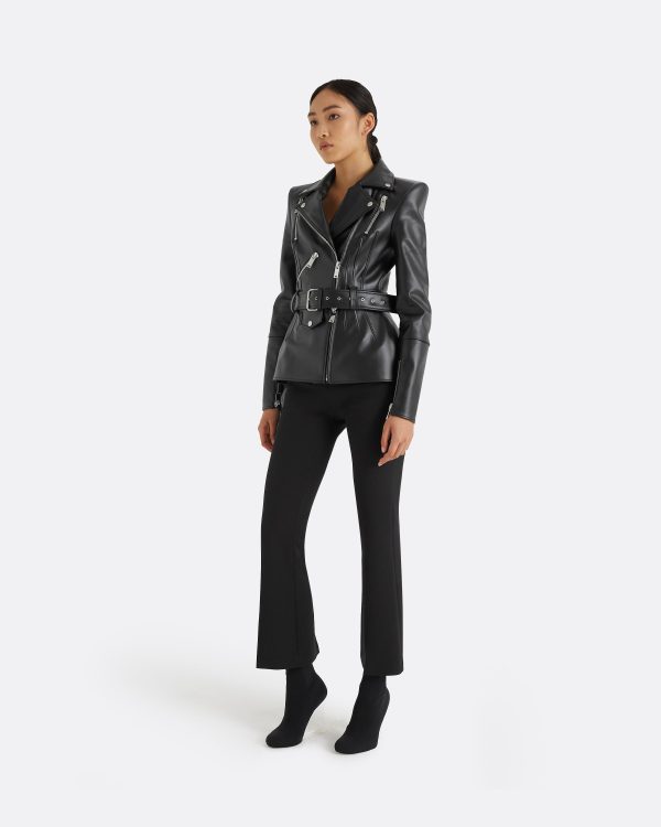 Euphemie Black Vegan Leather Jacket - Image 4