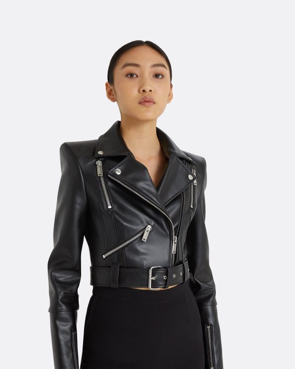 Euphemie Black Vegan Leather Jacket - Image 5
