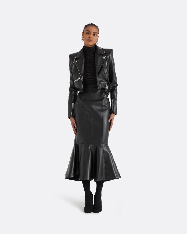 Euphemie Black Vegan Leather Jacket - Image 7