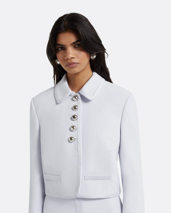 Niina Silk Blue Jacket - Image 3