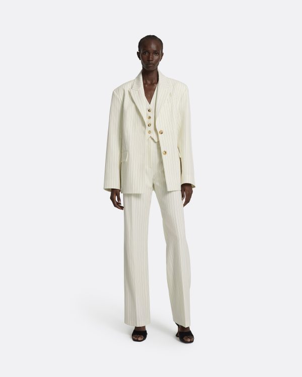 Maurissa Ivory Pinstripe Jacket