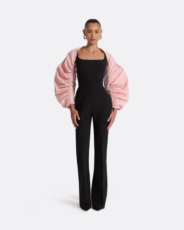 Honi Peony Blush Harness & Bele Black Jumpsuit