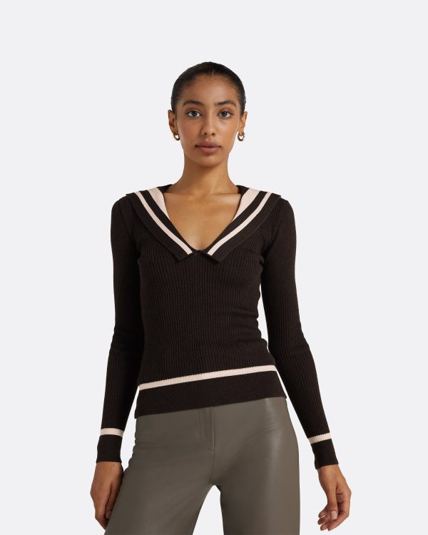 Odette Dark Mocha & Powder Knit - Image 3