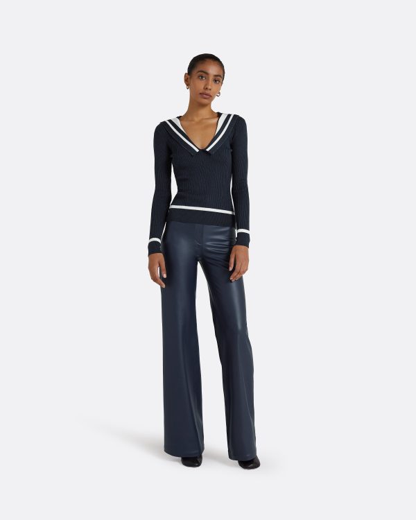 Odette Navy & Ivory Knit