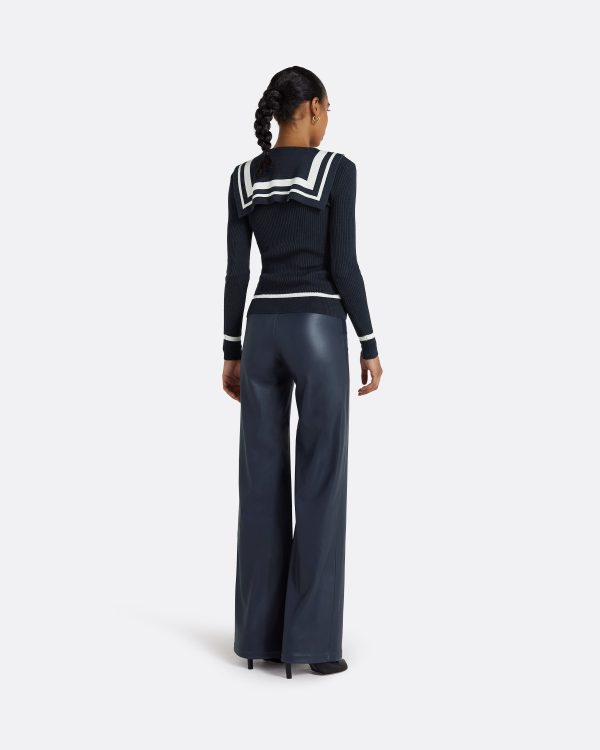 Odette Navy & Ivory Knit - Image 2