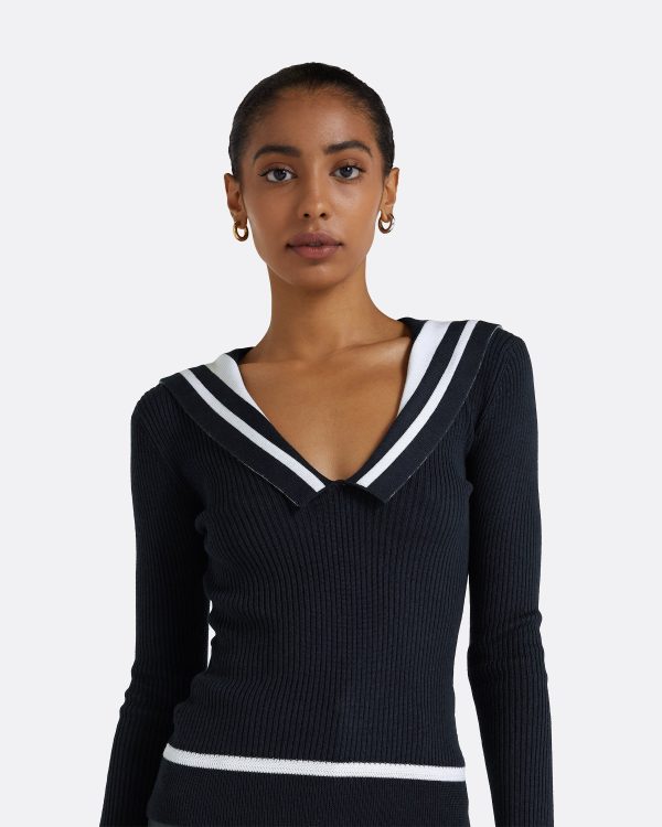 Odette Navy & Ivory Knit - Image 3