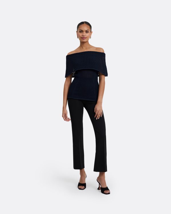 Kora Navy Knit Top