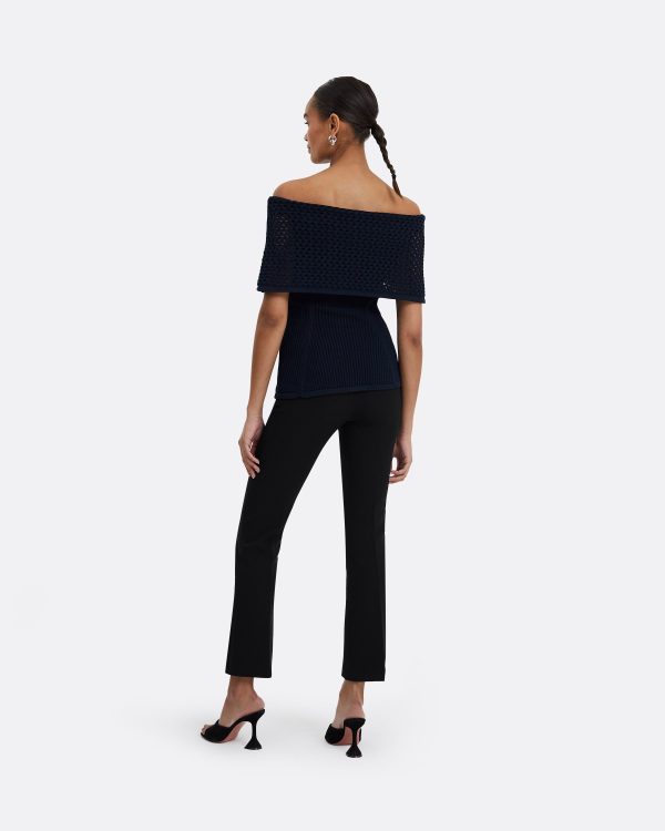 Kora Navy Knit Top - Image 2