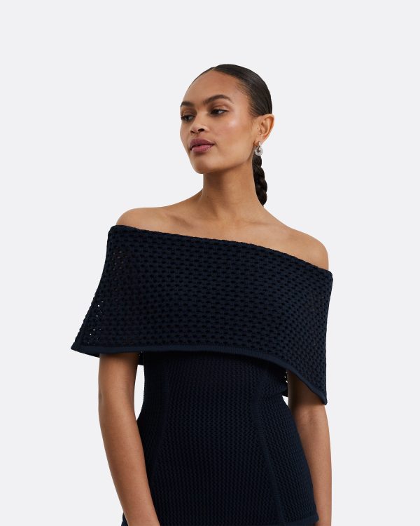 Kora Navy Knit Top - Image 3