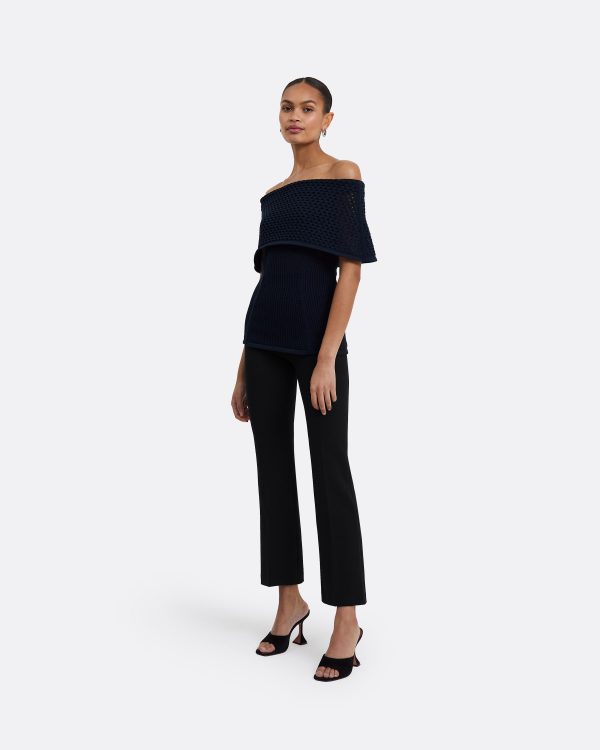 Kora Navy Knit Top - Image 4