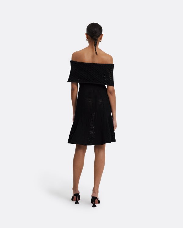 Kole Black Knit Short Dress - Image 2