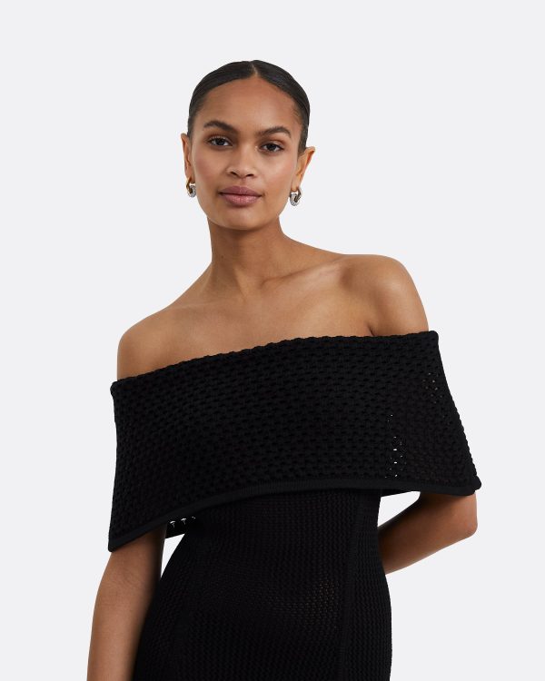 Kole Black Knit Short Dress - Image 3