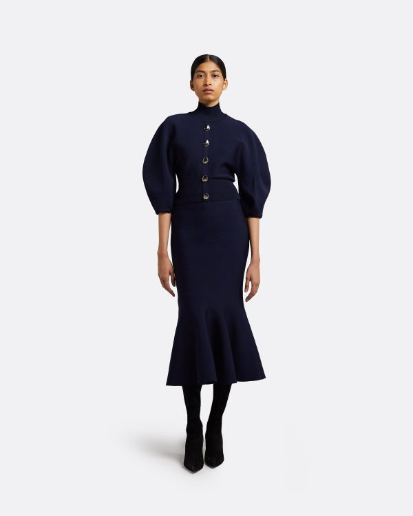 Lena Navy Knit Top