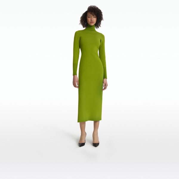 Myaree Olive Knit Midi Dress - Image 7