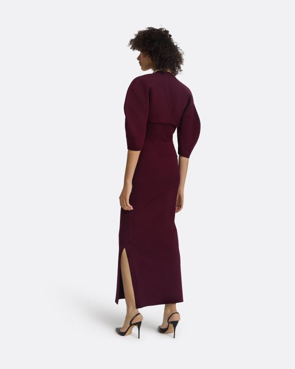 Nyla Currant Knit Midi Dress - Image 2
