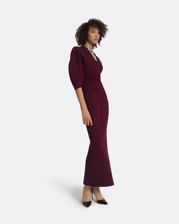 Nyla Currant Knit Midi Dress - Image 4