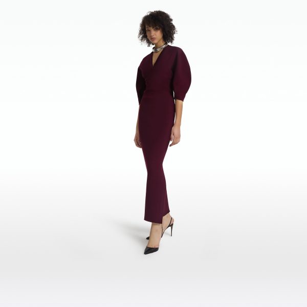 Nyla Currant Knit Midi Dress - Image 6