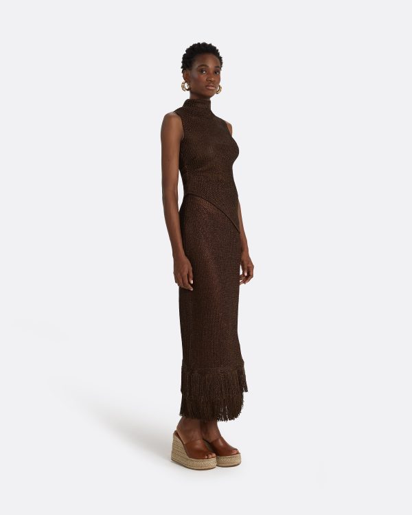 Remmie Deep Brown Knit Skirt