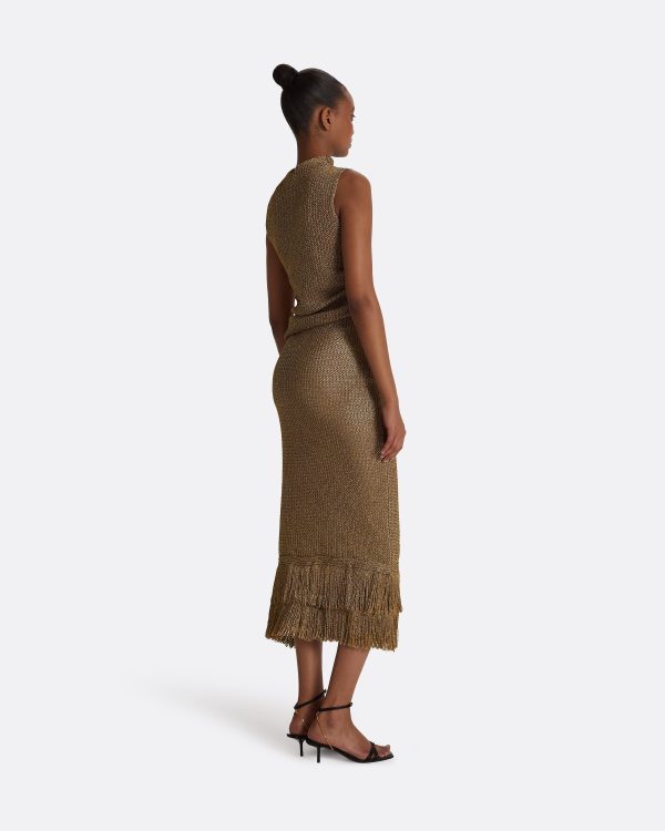 Remmie Gold Knit Skirt - Image 2
