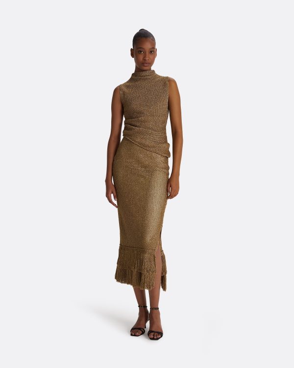 Remmie Gold Knit Skirt - Image 3