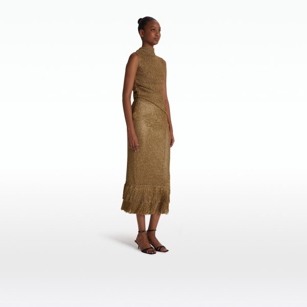 Remmie Gold Knit Skirt - Image 5