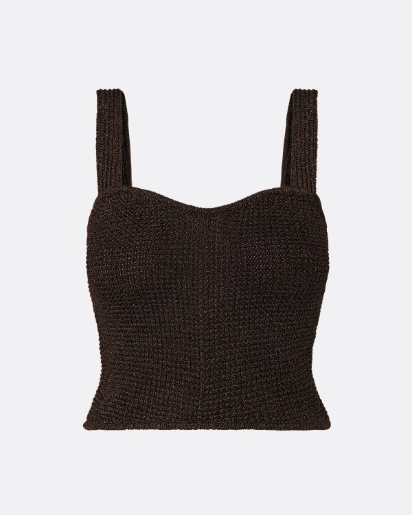 Geena Deep Brown Knit Top - Image 5