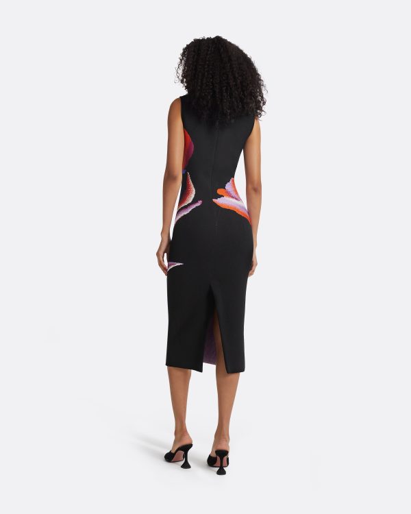 Nura Black Knit Midi Dress - Image 2