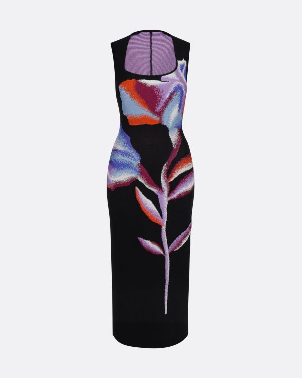 Nura Black Knit Midi Dress - Image 5
