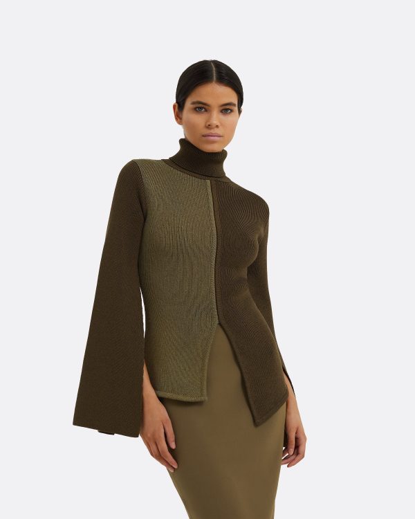 Gigi Light Khaki & Dark Khaki Knit - Image 3