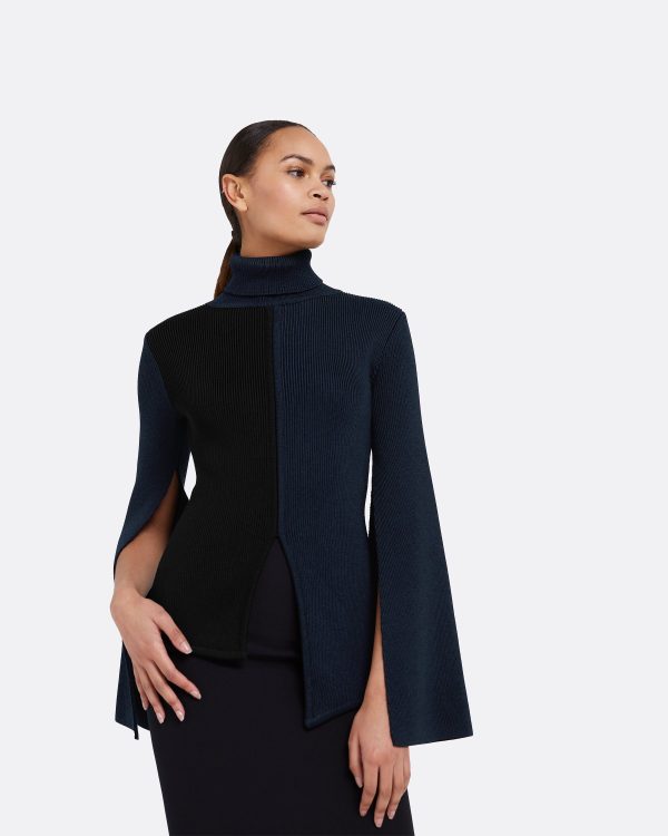 Gigi Knit In Navy & Black - Image 3