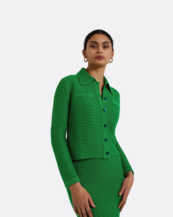 Artemis Emerald Crochet Jacket - Image 3