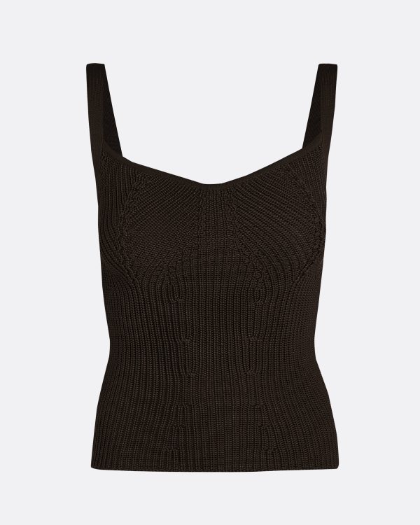 Amal Dark Mocha Crochet Top - Image 5