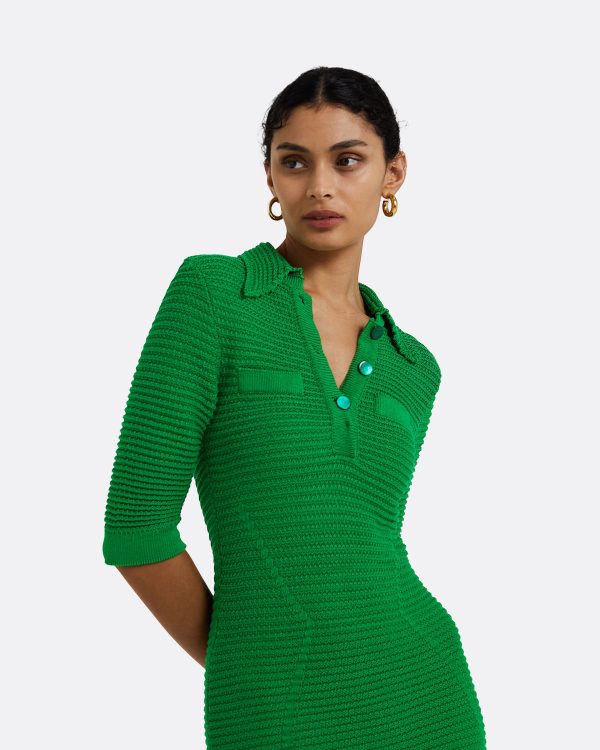 Akilah Emerald Crochet Dress - Image 3
