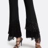 Mari Black Deco Fringe Trousers - Image 3