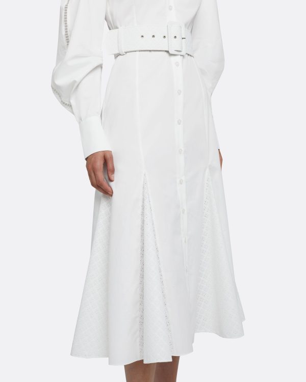 Evie Ivory Cotton Midi Dress - Image 5