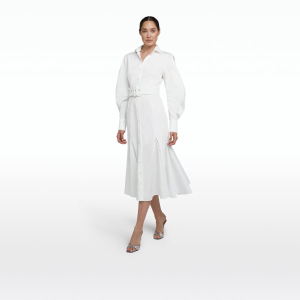 Evie Ivory Cotton Midi Dress - Image 7