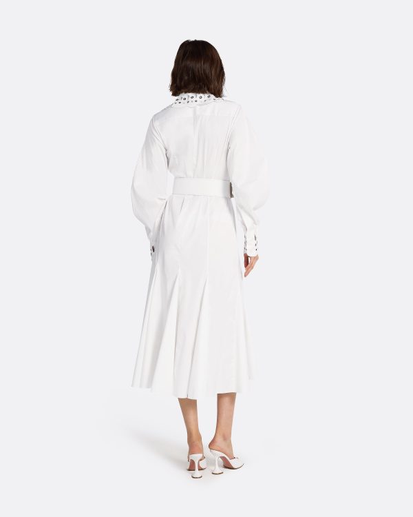 Evie Ivory Cotton & Silver Midi Dress - Image 2
