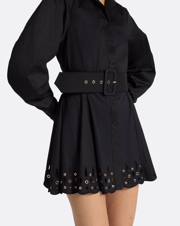 Oksana Black Cotton & Silver Short Dress - Image 3