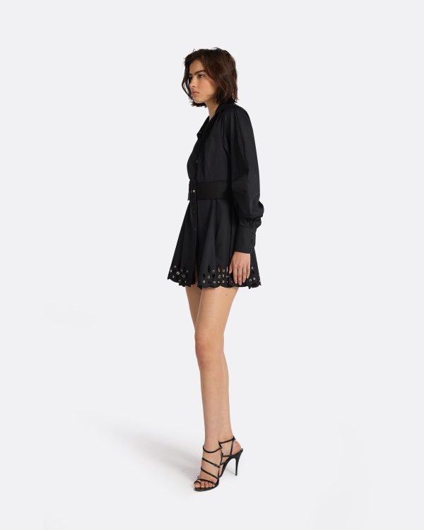 Oksana Black Cotton & Silver Short Dress - Image 4