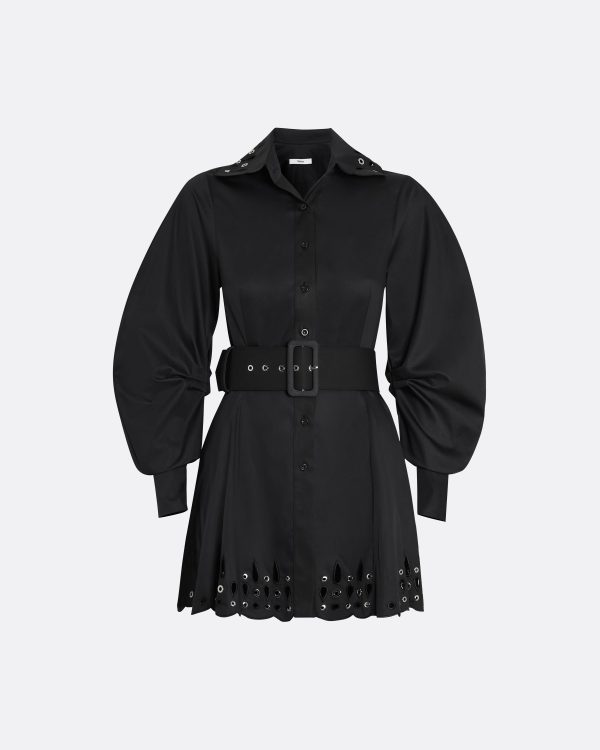 Oksana Black Cotton & Silver Short Dress - Image 5