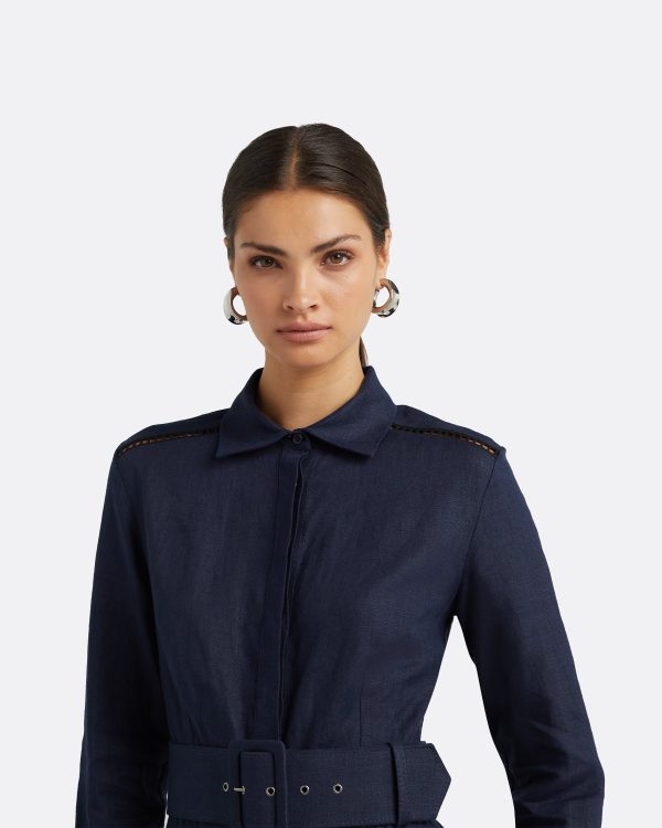 Fauna Navy Midi Dress - Image 3