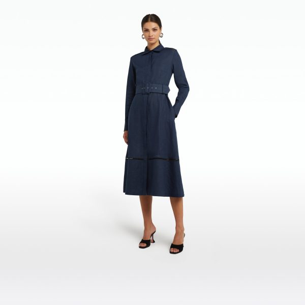 Fauna Navy Midi Dress - Image 6