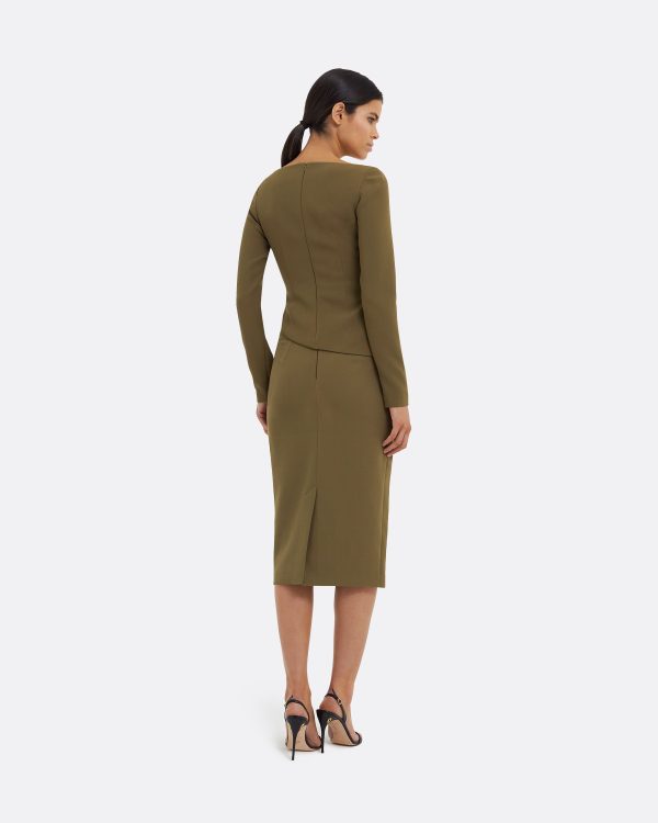 Hokoku Khaki Pencil Skirt - Image 2
