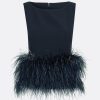 Tessa Midnight Navy Feather-Trimmed Top - Image 5