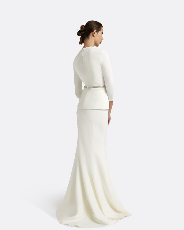 Caia Ivory Top With Embroidered Belt - Image 2