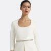 Caia Ivory Top With Embroidered Belt - Image 3