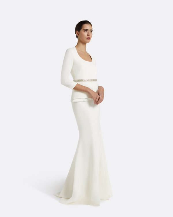 Caia Ivory Top With Embroidered Belt - Image 4
