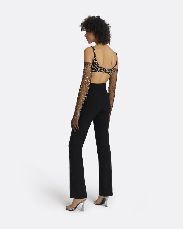 Sophe Black & Celestial Scatter Embroidery Top - Image 2